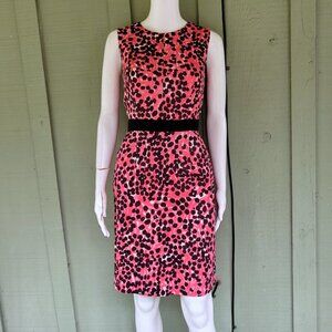 MILLY Pink Black Sheath Dress 4 Exposed Zipper